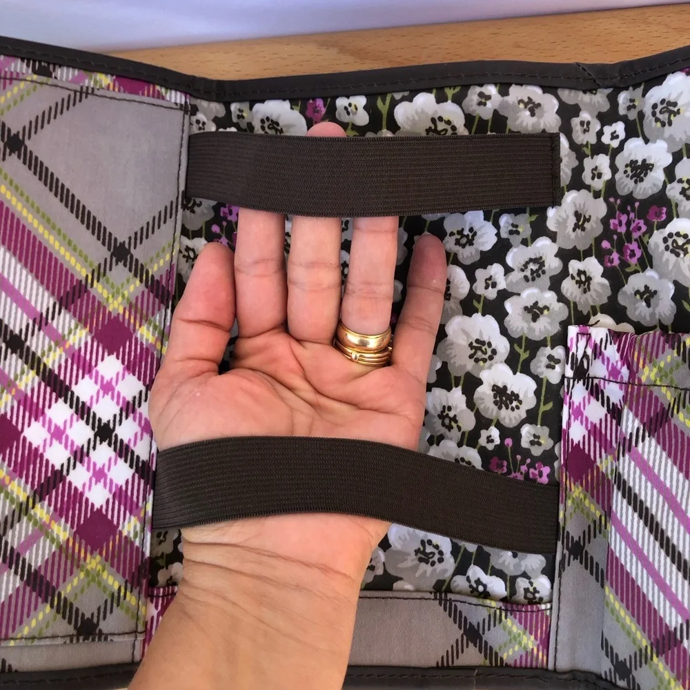 Thirty One Nylon Brown Pink Floral Foldable Organizer‎ Cottagecore Chic